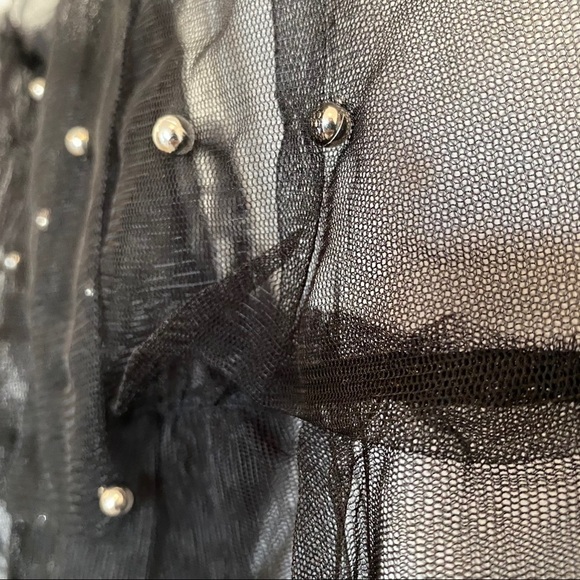 Silver Beaded Tiered Ruffle Top Plus Size - Picture 3 of 12